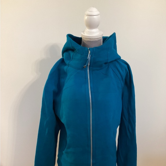 lululemon athletica Jackets & Blazers - Lululemon full-zip teal scuba Hoodie.(size 10)